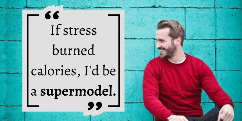 This funny quote is about the relationship between stress and weight loss.