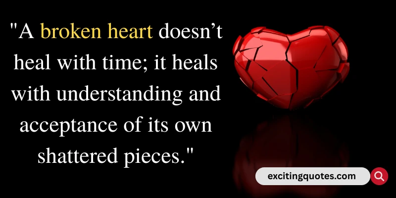 A broken heart symbol, representing the process of healing through acceptance and understanding of emotional pain