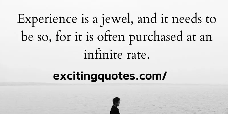 The priceless gem of experience can be bought without limit.
