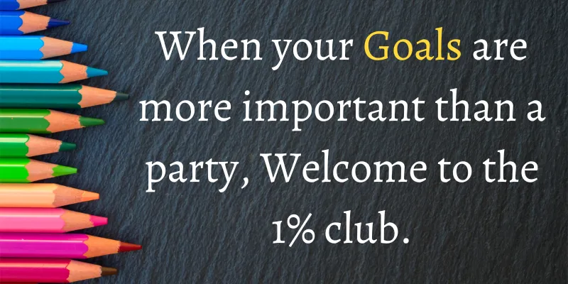 Give importance to your ambitions over social events to join one percent of people who are focused on success
