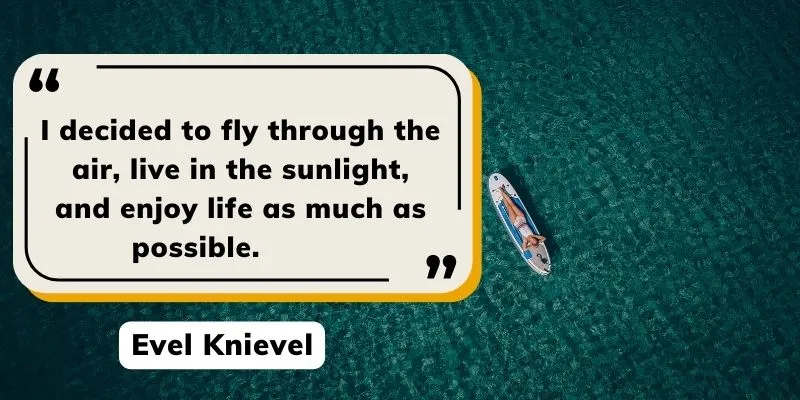 A picture of a boat in the water with the quote, "A person soaring through the sky, embracing the freedom of flight, basking in the warmth of the sun," is displayed.