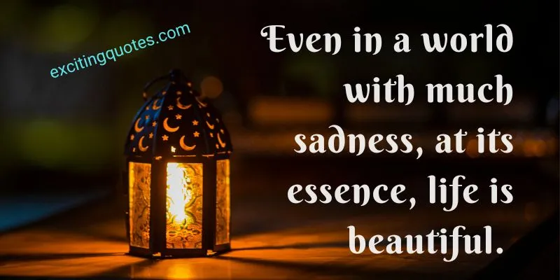 Despite the sadness, life's beauty shines through—an image of a shining lamp in the background.