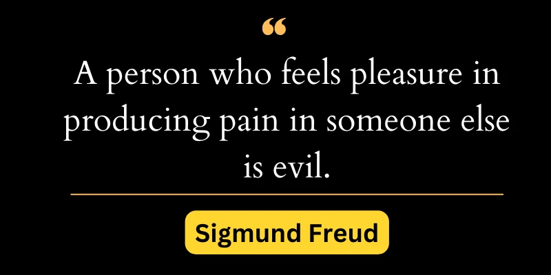 This quote tells us about the nature of evil people who feel enjoyment by giving pain to others.