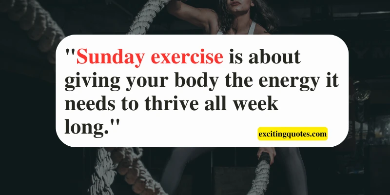 Sunday exercise quote with image of workout ropes to energize your week