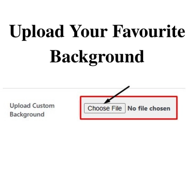 Upload custom background feature in a quote generator tool, with a button to choose and upload personal background images.