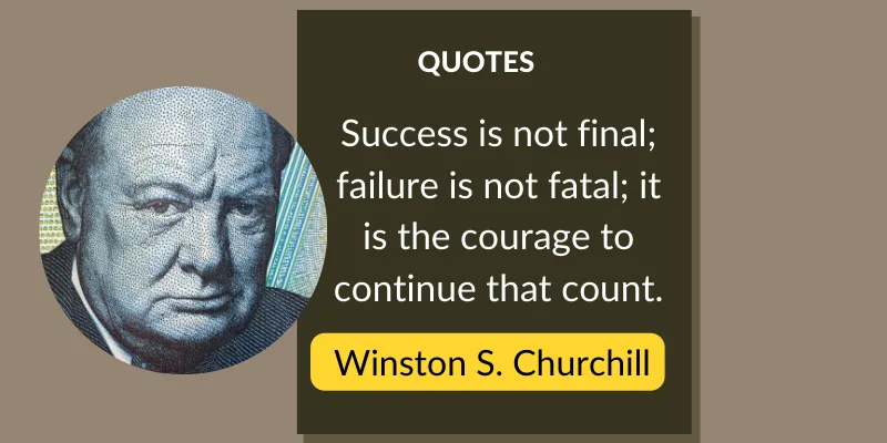 Winston Churchill talks about how important it is to keep going with patience even when things get hard.
