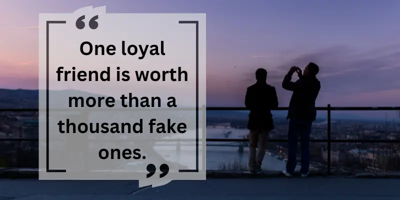 It shows the value of one loyal friend over the presence of a thousand fake ones.